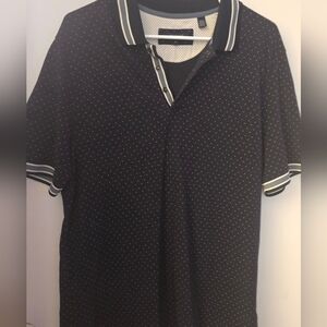 Ted Baker Shirt Mens Navy Dot Museo Polo Short Sleeves Preppy Modal Cotton